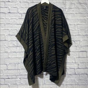 Ashro Metallic Black and Gold Knit long cardigan